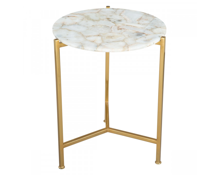 ZUO – Haru Side Table in White/Gold